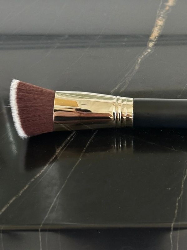 BRUSH HAND CRAFTED Angled FOUNDATION  Wooden Brush by LYNDA DIAZ (0011)