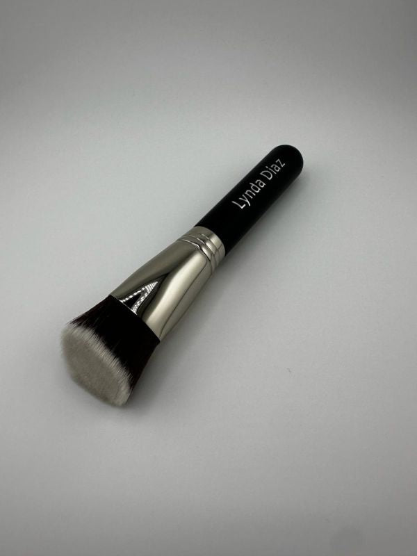 BRUSH HAND CRAFTED Angled FOUNDATION  Wooden Brush by LYNDA DIAZ (0011)